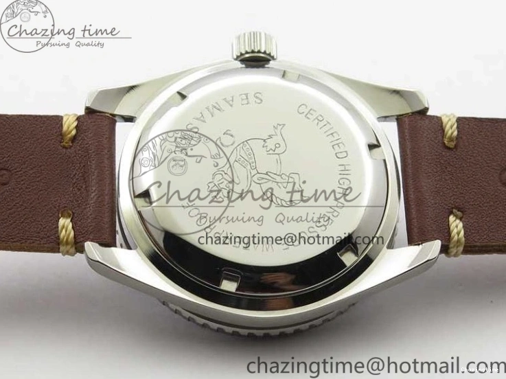 0117 Vintage Seamaster 300 No Date SS B12 Black Dial On Brown Leather Strap A2836 (Free Nylon Strap) Comfortable 7912